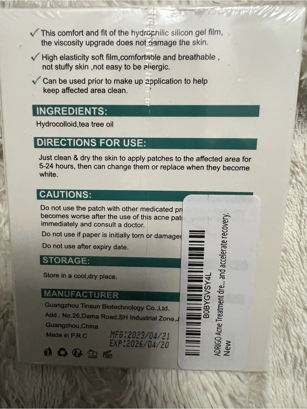Acne Waterproof Healing Hydrocolloid Patches- Promotes Healing-Exp. 4/20/26~NIB